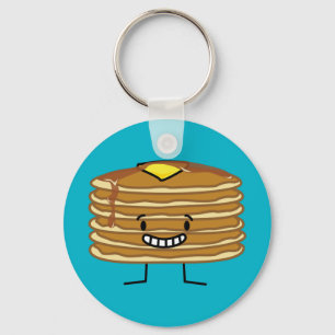 Pancakes stack butter syrup fluffy breakfast key ring