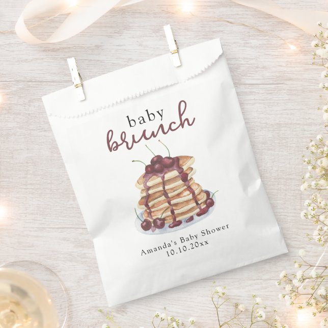 Pancakes Sweet Cherry Baby Shower Favour Bag (Clipped)