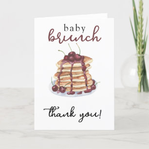 Pancakes Sweet Cherry Baby Shower Thank You Card