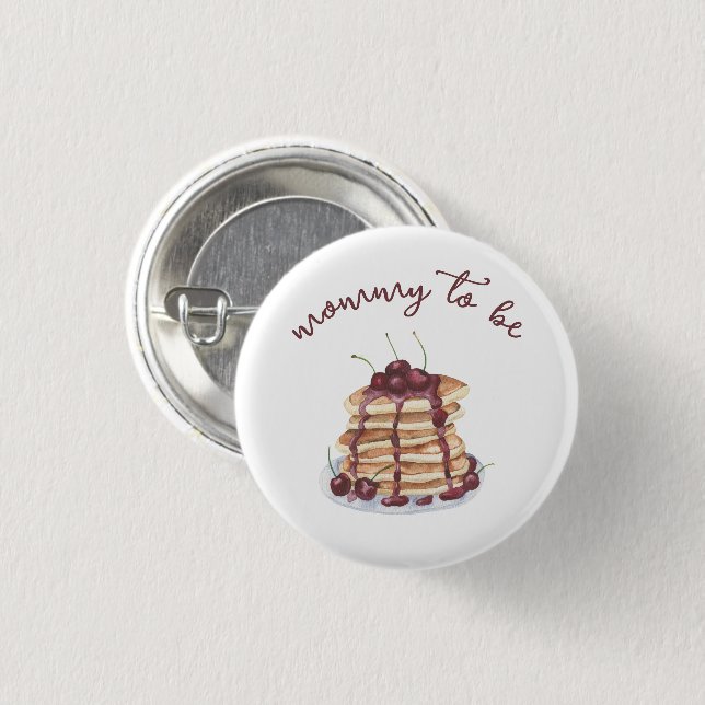 Pancakes Sweet Cherry - Mummy to be 3 Cm Round Badge (Front & Back)