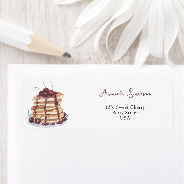 Pancakes Sweet Cherry Return Address Label (Insitu)