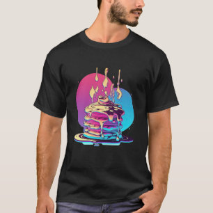 Pancakes Synthwave 80s Retrowave Aesthetic T-Shirt