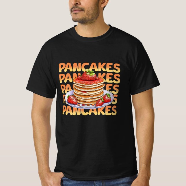 Pancakes Topped with Strawberries T-Shirt (Front)