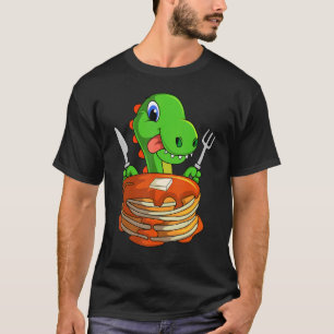 Pancakes Waffle Dinosaur Breakfast Flapjack Trex F T-Shirt