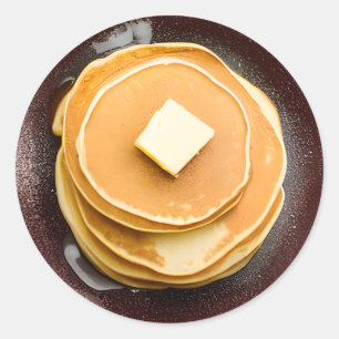 Pancakes with Butter Food Classic Round Sticker