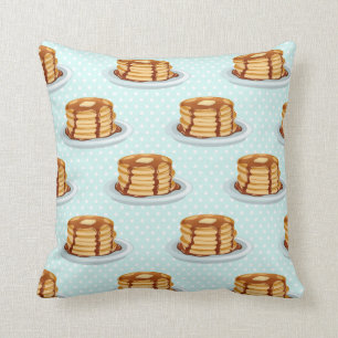 Pancakes with Maple Syrup & Polkadot Pattern Cushion