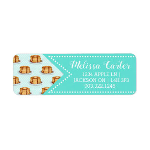 Pancakes with Maple Syrup & Polkadot Pattern Return Address Label