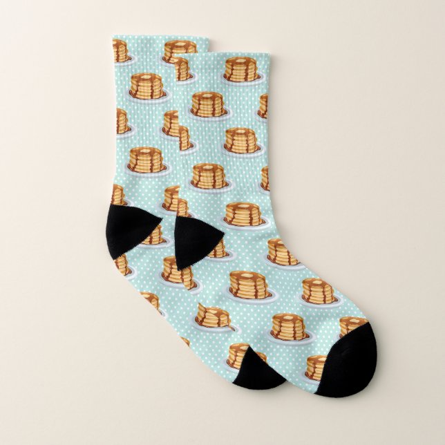 Pancakes with Maple Syrup & Polkadot Pattern Socks (Pair)