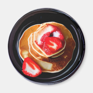 Pancakes with Strawberries Food Magnet