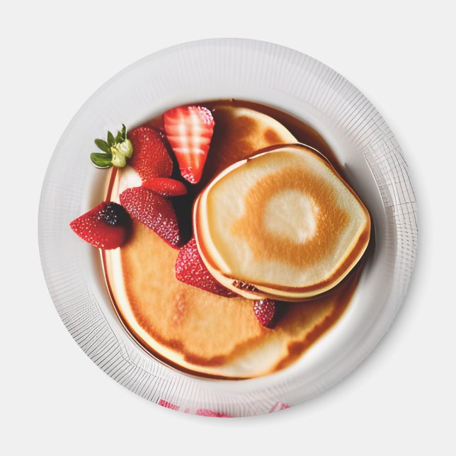 Pancakes with Strawberries Food Magnet (Front)