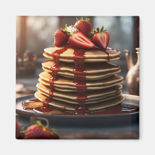 Pancakes with Strawberries Magnet