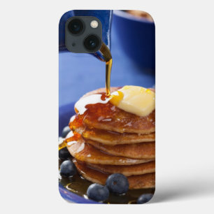 Pancakes with syrup and blueberry iPhone 13 case