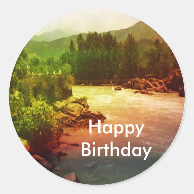 Panch Tatva: Sky Earth Wind Water Fire Classic Round Sticker (Front)