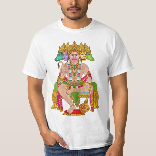 Panchmukhi Hanuman T-Shirt | Powerful Hindu Lord H (Front)
