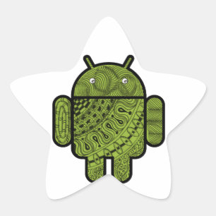 Pancho Doodle Character for Android™ robot Star Sticker