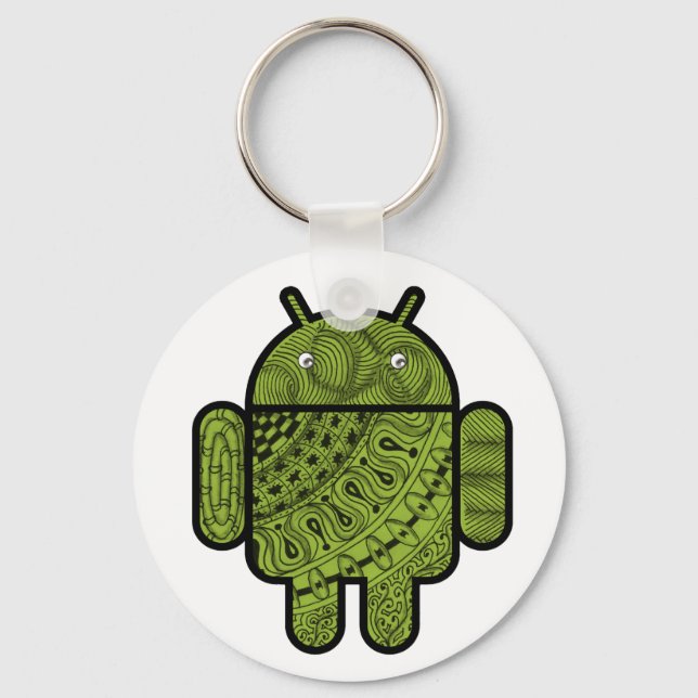 Pancho Doodle Character for the Android™ robot Key Ring (Front)