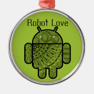 Pancho Doodle Character for the Android™ robot Metal Ornament