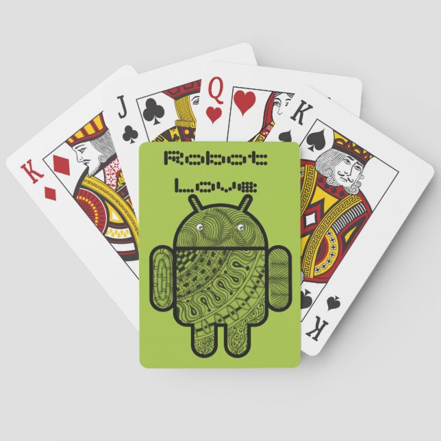 Pancho Doodle Character for the Android™ robot Playing Cards (Back)