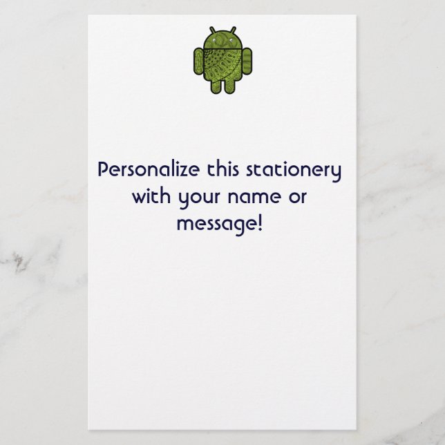 Pancho Doodle Character for the Android™ robot Stationery (Front)