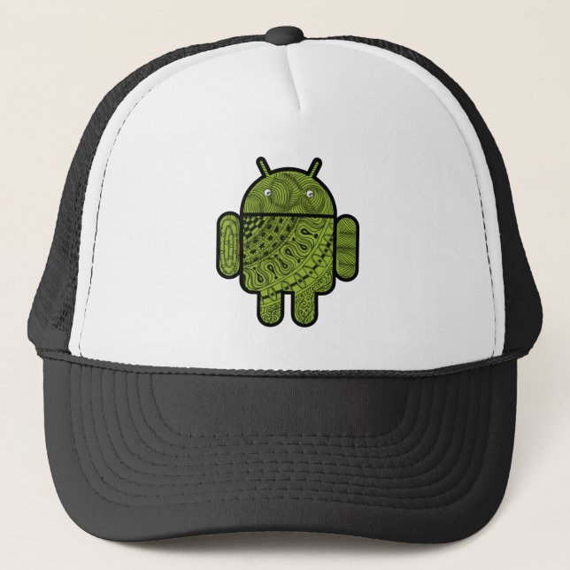 Pancho Doodle Character for the Android™ robot Trucker Hat (Front)