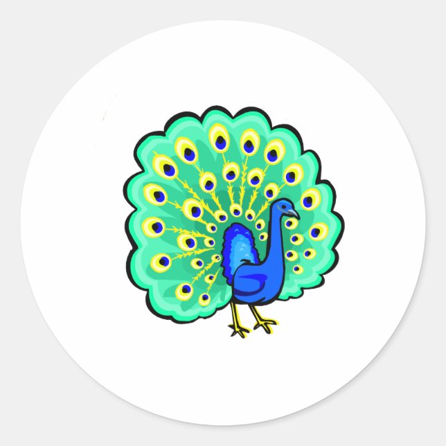 Pancho Peacock Classic Round Sticker (Front)