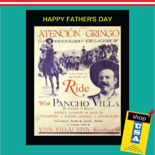 Pancho Villa Father's Day 💣 Historical Greeting Holiday Postcard