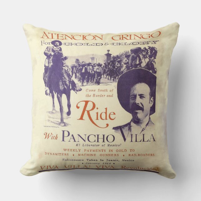 Pancho Villa 🔥 Mexican Hero General Cushion (Front)