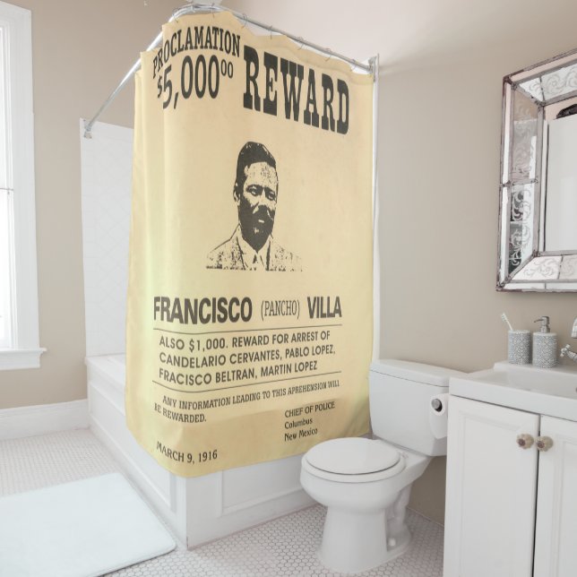 Pancho Villa 🔥 Mexican Hero General Shower Curtain (In Situ)