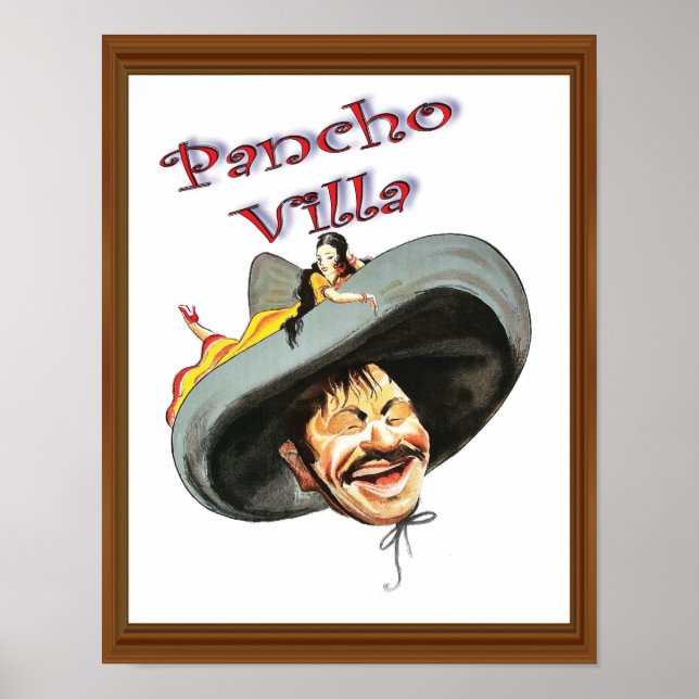 Pancho Villa Vintage Painted Retro Artwork Poster (Front)