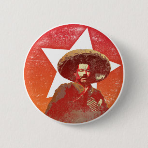 Pancho Villa Vintage Red Star 6 Cm Round Badge