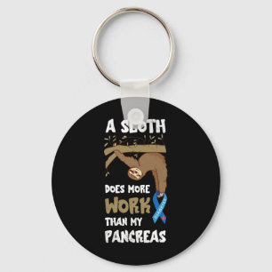 Pancreas Diabetes Awareness Work Sloth Type One Di Key Ring