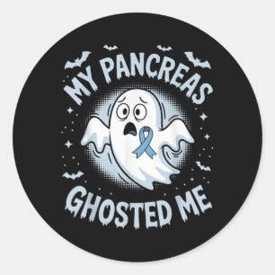 Pancreas Ghosted Funny Halloween Diabetes Classic Round Sticker