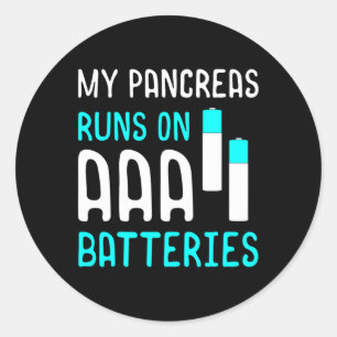 Pancreas Runs Diabetics Fun T1d Type 1 Diabetes Aw Classic Round Sticker