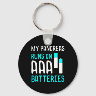 Pancreas Runs Diabetics Fun T1D Type 1 Diabetes Aw Key Ring