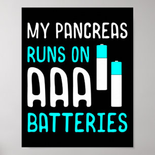 Pancreas Runs Diabetics Fun T1d Type 1 Diabetes Aw Poster
