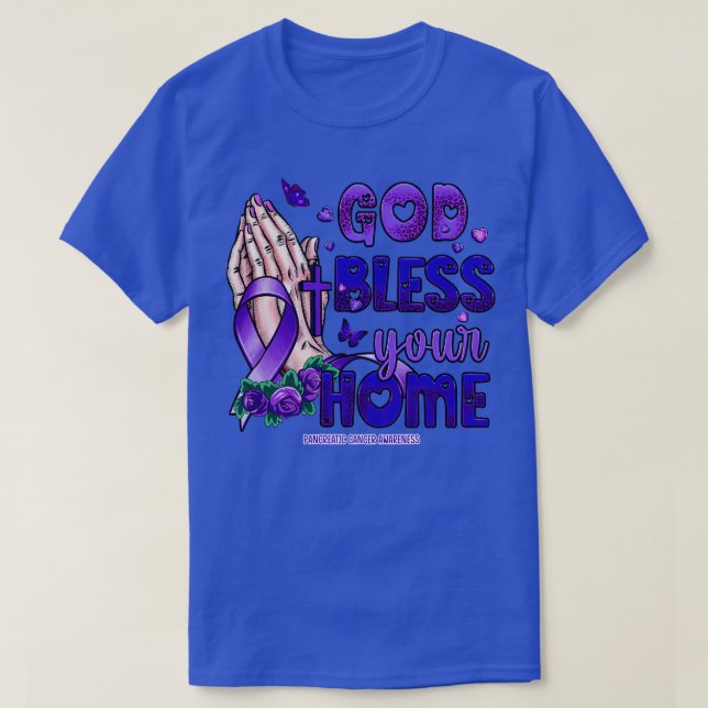 Pancreatic Awareness Awareness god bless faith hop T-Shirt (Design Front)