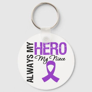 Pancreatic Cancer Always My Hero My Niece Key Ring