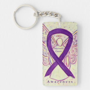 Pancreatic Cancer Angel Awareness Ribbon Keychain