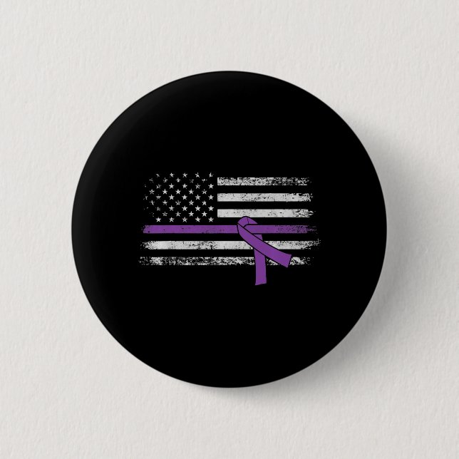 Pancreatic Cancer Awareness American Flag   6 Cm Round Badge (Front)