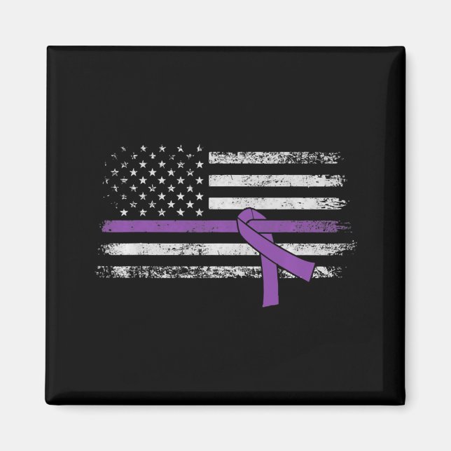 Pancreatic Cancer Awareness American Flag   Magnet (Front)