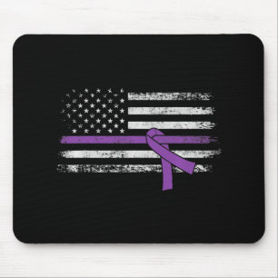 Pancreatic Cancer Awareness American Flag Mouse Pad