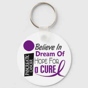 Pancreatic Cancer Awareness BELIEVE DREAM HOPE Key Ring