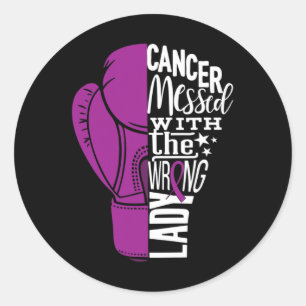 Pancreatic Cancer Awareness Boxing Glove Tee Classic Round Sticker