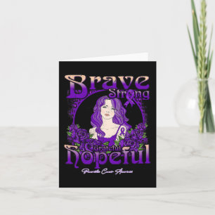 Pancreatic Cancer Awareness Brave Strong Grateful  Card