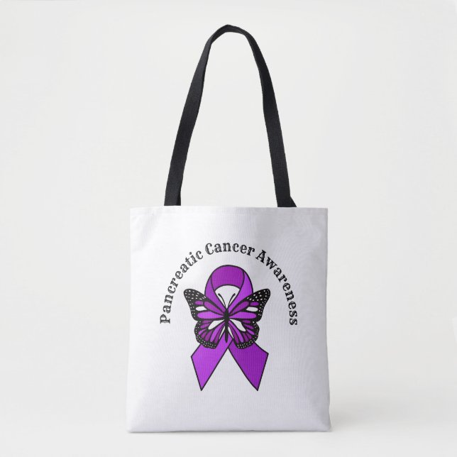 Pancreatic Cancer Awareness | Butterfly Tote Bag (Front)