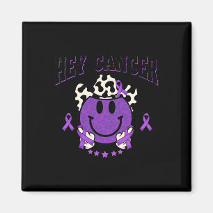 Pancreatic Cancer Awareness Cowboy Hat Leopard Smi Magnet