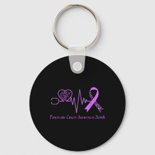 Pancreatic Cancer Awareness Fight Suprt Purple Key Ring