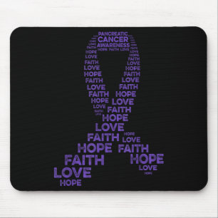 Pancreatic Cancer Awareness Hope Faith Love Purple Mouse Pad