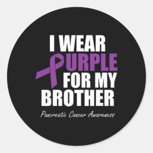 Pancreatic Cancer Awareness I Wear Purple For My B Classic Round Sticker