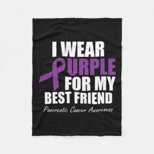 Pancreatic Cancer Awareness I Wear Purple For My B Fleece Blanket